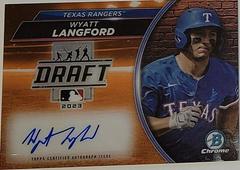 Wyatt Langford [Orange] #BDNA-WL Baseball Cards 2023 Bowman Draft Night Autographs Prices