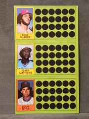 Bake McBride, Gary Matthews, Doug Flynn #58, 76, 93 Baseball Cards 1981 Topps Scratch Offs Prices