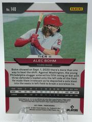 Back Of Card | Alec Bohm Baseball Cards 2021 Panini Prizm