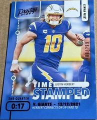 Justin Herbert [Blue] #TS-6 Football Cards 2022 Panini Prestige Time Stamped Prices