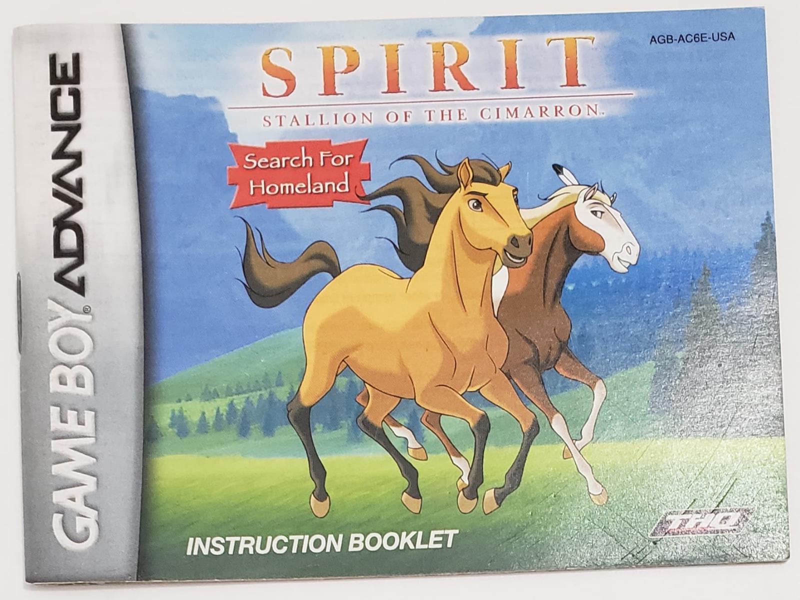 Spirit Stallion of the Cimarron Search for Homeland | Manual only | GameBoy  Advance