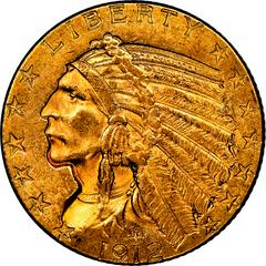 1912 [PROOF] Coins Indian Head Half Eagle Prices