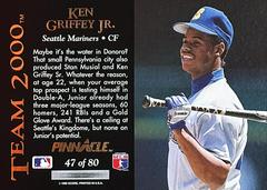 Card Back | Ken Griffey Jr Baseball Cards 1992 Pinnacle Team 2000