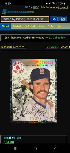 Wade Boggs [Cream Black Refractor] #436 photo