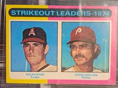 Strikeout Leaders [N. Ryan, S. Carlton] Baseball Cards 1975 Topps Mini Prices