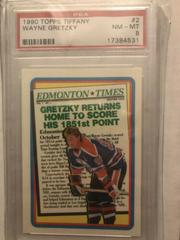 Wayne Gretzky #2 Hockey Cards 1990 Topps Tiffany Prices