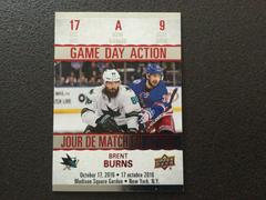 Brent Burns - Game Day Action #GDA-9 Hockey Cards 2017 Upper Deck Tim Hortons Prices