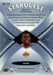 Back Side | Magic Johnson [Blue] Basketball Cards 2008 Upper Deck Starquest