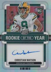 Christian Watson [Rookie of the Year Autograph Holo] #ROY-CW Football Cards 2022 Panini Contenders Optic Rookie of the Year Prices