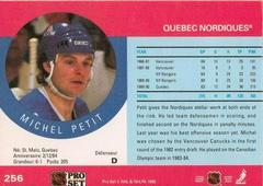 Back | Michel Petit Hockey Cards 1990 Pro Set