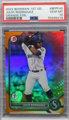 Julio Rodriguez [Orange Foil] #BPPF-45 Baseball Cards 2022 Bowman 1st Edition Prices