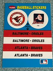 Orioles / Braves Baseball Cards 1987 Fleer Team Stickers Prices