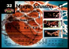 Back Side | Magic Johnson Basketball Cards 1992 Stadium Club