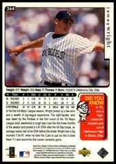 Back Of Card | Jamey Wright Baseball Cards 1998 Collector's Choice