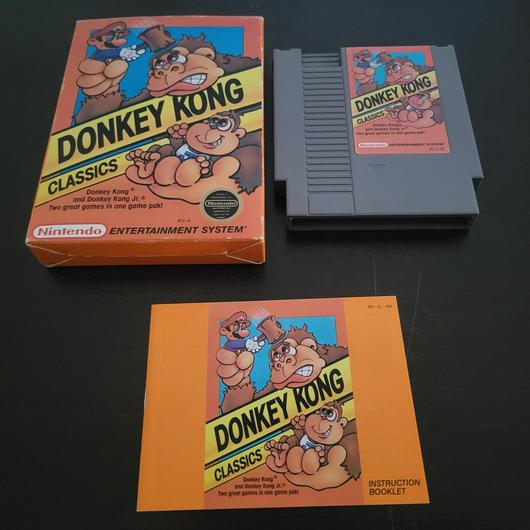 Donkey Kong Classics Item Box And Manual Nes