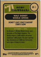 Back | Walt Disney World opens Baseball Cards 2020 Topps Heritage News Flashbacks