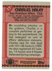 Back | David Grayson [Disclaimer Back] Football Cards 1990 Topps