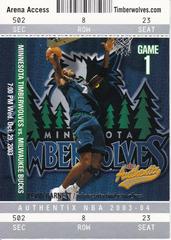 Kevin Garnett Basketball Cards 2003 Fleer Authentix Prices