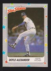 Doyle Alexander Baseball Cards 1988 Fleer Star Stickers Prices