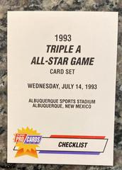 Checklist #55 Baseball Cards 1993 Fleer ProCards Triple A League All Stars Prices