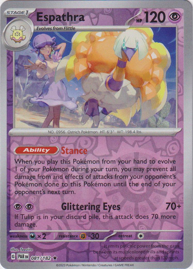Espathra reverse holo 81 prices pokemon paradox rift pokemon cards