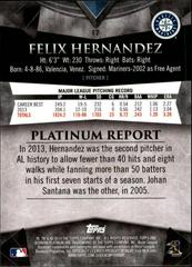 Back Of Card | Felix Hernandez Baseball Cards 2014 Bowman Platinum