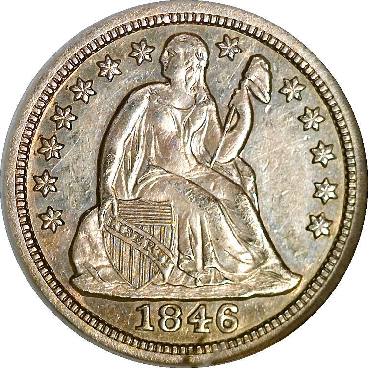 1846 Coins Seated Liberty Dime