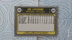 Back  | Joe LeFebvre Baseball Cards 1981 Fleer