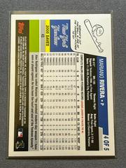 Back | Mariano Rivera Baseball Cards 2006 Topps Team Set Yankees