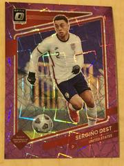 Sergino Dest [Optic Purple Velocity] #162 Soccer Cards 2021 Panini Donruss Road to Qatar Prices