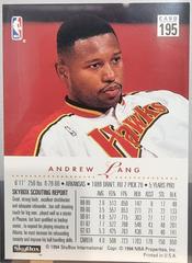Back Of Card | Andrew Lang Basketball Cards 1993 Skybox Premium