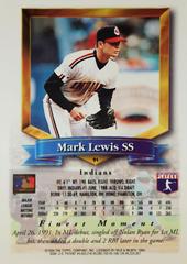 Rear | Mark Lewis Baseball Cards 1994 Topps Traded Finest Inserts