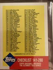 Checklist 141-280 #336 Baseball Cards 1991 Topps Archives 1953 Prices