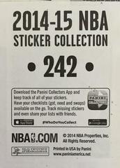 Back | Anthony Davis Basketball Cards 2014 Panini Stickers