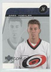 Greg Koehler #212 Hockey Cards 2002 Upper Deck Prices