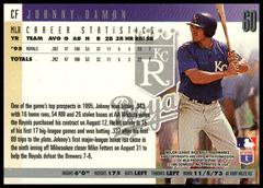 Back Of Card | Johnny Damon Baseball Cards 1996 Panini Donruss