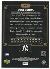 Back | Yogi Berra Baseball Cards 2007 SP Legendary Cuts
