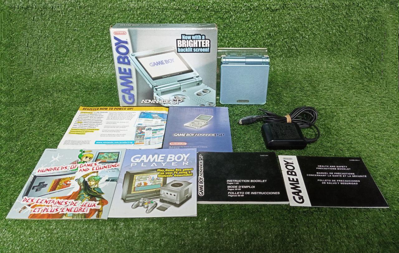Pearl Blue GameBoy Advance SP [AGS101] Item, Box, and Manual