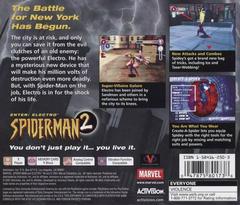 Back Cover | Spiderman 2 Enter Electro Playstation