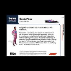 Card Backside | Sergio Perez Racing Cards 2020 Topps Now Formula 1