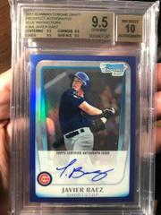 Javier Baez [Blue Refractors] #BCAP-JBA Baseball Cards 2011 Bowman Chrome Draft Prospect Autographs Prices
