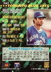 Back | Paul Moilitor Baseball Cards 1994 Stadium Club Team Series