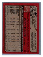 Back | John Tudor Baseball Cards 1982 Coca Cola