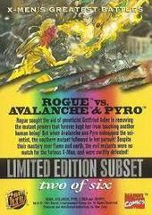 Back | Rogue Vs Pyro & Avalanche Marvel 1994 Ultra X-Men Greatest Battles