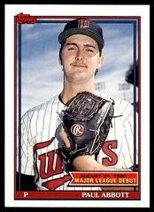 Paul Abbott Baseball Cards 1991 Topps '90 M.L. Debut Prices