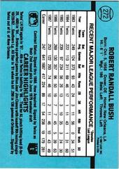 Back Of Card | Randy Bush Baseball Cards 1988 Donruss