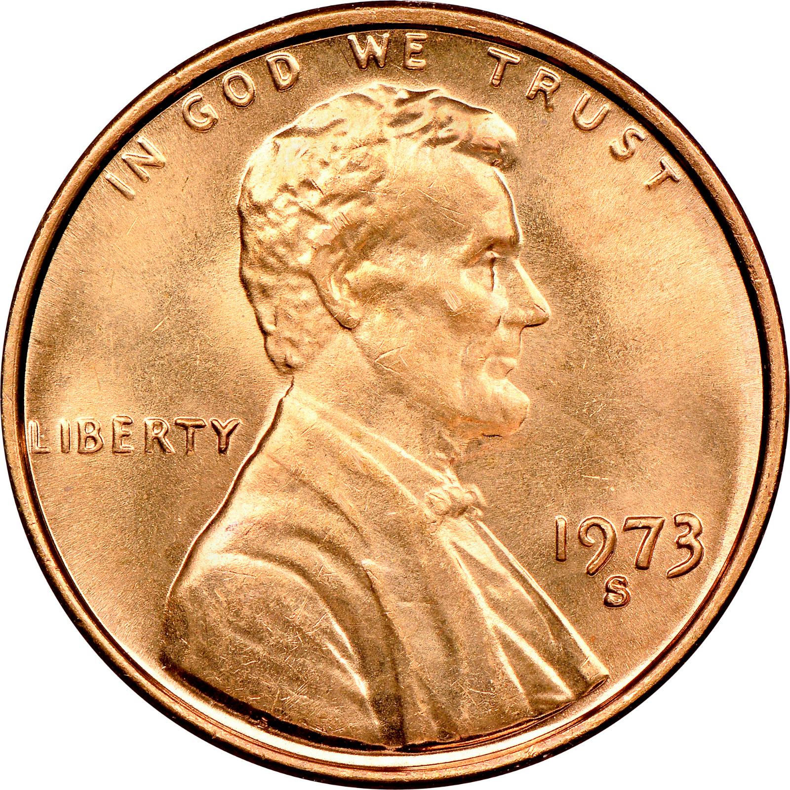 1973 S Coins Lincoln Memorial Penny