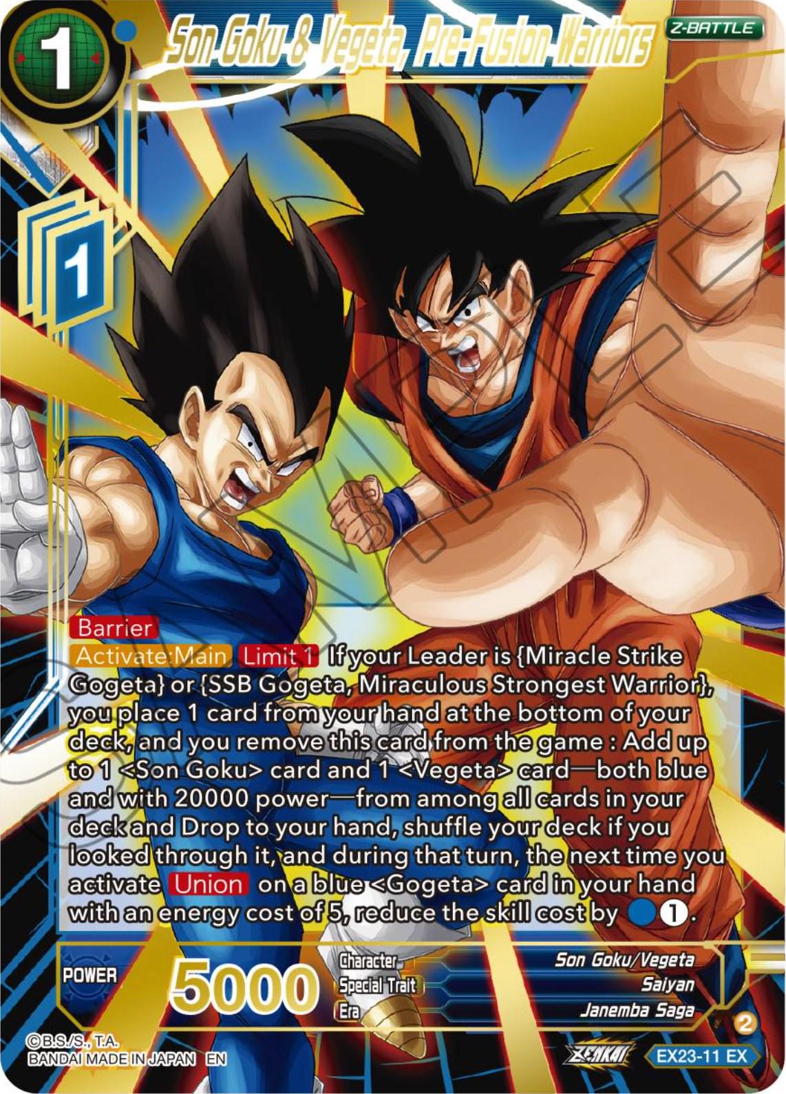 Son Goku & Vegeta, Pre-Fusion Warriors [Foil] EX23-11 Dragon Ball Super Premium Anniversary Box 2023