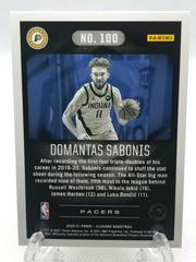 Back Of Card | Domantas Sabonis Basketball Cards 2020 Panini Illusions