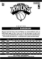 Back Of Card | Andrea Bargnani Basketball Cards 2014 Panini Hoops